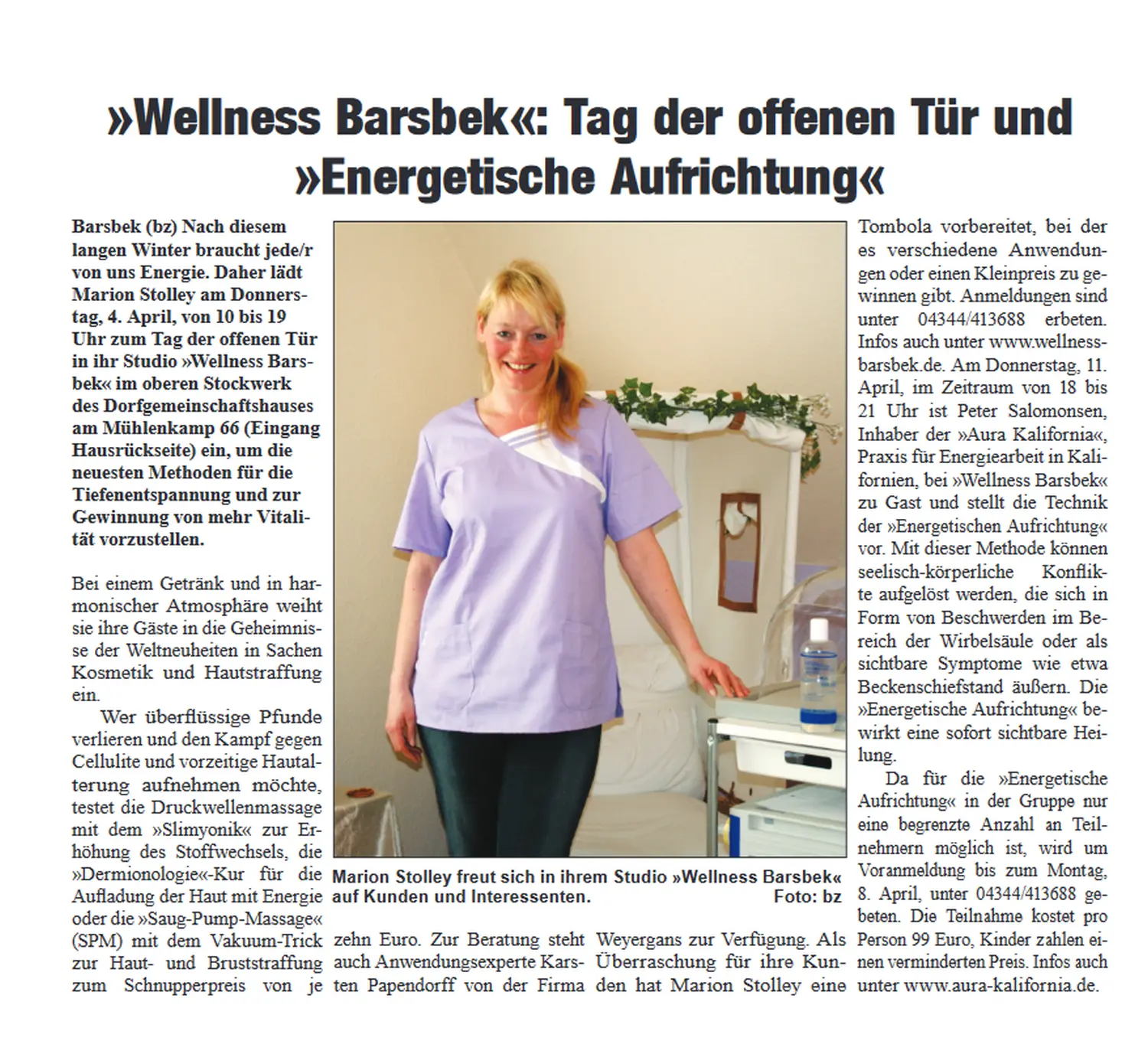 Pressemitteilungen Wellness Barsbek